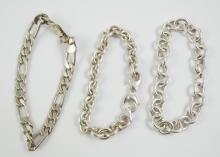 3 STERLING SILVER BRACELETS