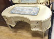 PAINTED FRENCH VANITY DRESSER WITH MIRROR