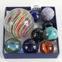 VINTAGE MARBLES INCLUDING RARE SWIRL
