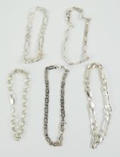 5 HEAVY STERLING BRACELETS