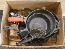 CAST IRON FRYING PANS AND JUICER