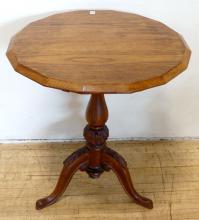 OAK AND ROSEWOOD TILT-TOP TEA TABLE