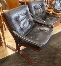 PAIR OF MCM LEATHER ARMCHAIRS