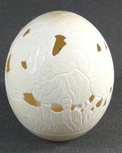 CARVED OSTRICH EGG