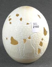 CARVED OSTRICH EGG