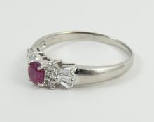 PLATINUM RUBY & DIAMOND RING