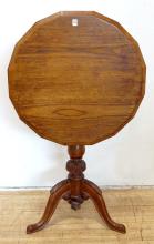 OAK AND ROSEWOOD TILT-TOP TEA TABLE