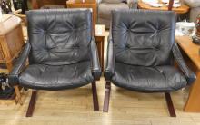 PAIR OF MCM LEATHER ARMCHAIRS