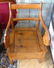 PRIMITIVE PINE COMMODE SEAT