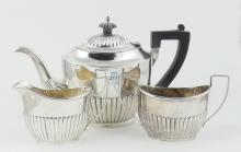 STERLING THREE-PIECE TEA SET