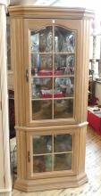 BLEACHED OAK CORNER CABINET