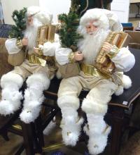 THREE LARGE SANTA DECORATIONS