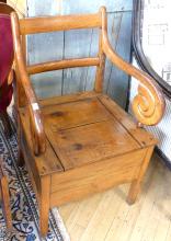 PRIMITIVE PINE COMMODE SEAT