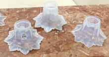 SET OF OPALESCENT GLASS SHADES