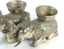 PAIR VINTAGE ELEPHANT URLI BOWLS