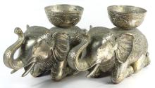 PAIR VINTAGE ELEPHANT URLI BOWLS