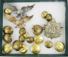 MILITARY BUTTONS, ETC.