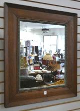 ANTIQUE OAK WALL MIRROR