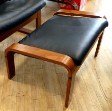 VINTAGE IKEA ARMCHAIR AND FOOTSTOOL