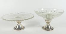 2 SILVER & GLASS COMPORTS