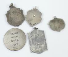 5 STERLING SILVER MEDALS