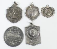 5 STERLING SILVER MEDALS