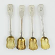 SET ANTIQUE SILVER CONDIMENT SPOONS