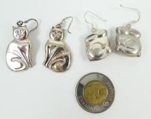 2 PAIRS STERLING EARRINGS