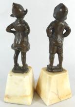 PAIR BRONZE CABINET FIGURES