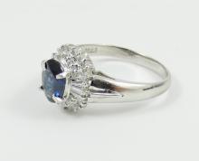 PLATINUM SAPPHIRE & DIAMOND RING