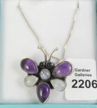 GEMSTONE "BUTTERFLY" NECKLACE