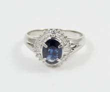 PLATINUM SAPPHIRE & DIAMOND RING