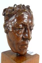 BRONZE FACE ON DISPLAY STAND