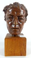 BRONZE FACE ON DISPLAY STAND