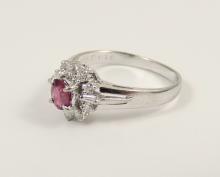 PLATINUM RUBY & DIAMOND RING