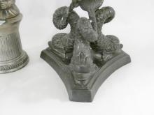 BRONZE CANDELABRUM AND FIGURINE