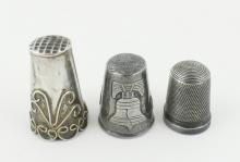 3 STERLING THIMBLES