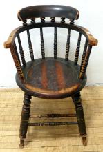 EARLY ONTARIO "CAPTAIN'S" WINDSOR ARMCHAIR