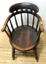 EARLY ONTARIO "CAPTAIN'S" WINDSOR ARMCHAIR