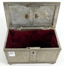 ANTIQUE CASKET-SHAPED BOX