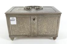 ANTIQUE CASKET-SHAPED BOX