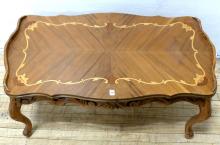 CARVED WALNUT COFFEE TABLE