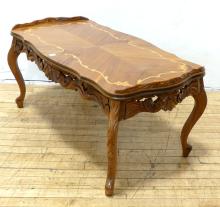 CARVED WALNUT COFFEE TABLE