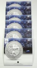 6 CANADIAN FINE SILVER COINS - no tax