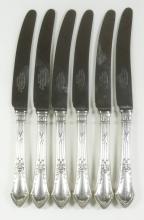 SET ANTIQUE SILVER DINNER KNIVES