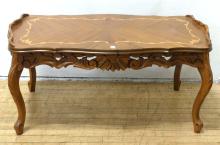 CARVED WALNUT COFFEE TABLE