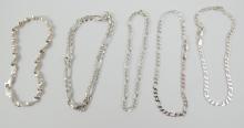 9 STERLING SILVER BRACELETS