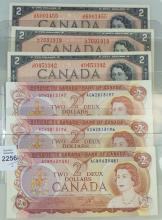 6 CANADIAN $2 NOTES