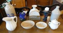 NINE PIECES OF POTTERY
