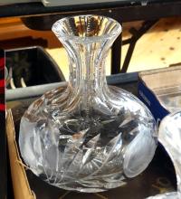 TWO CRYSTAL WINE/WATER CARAFES